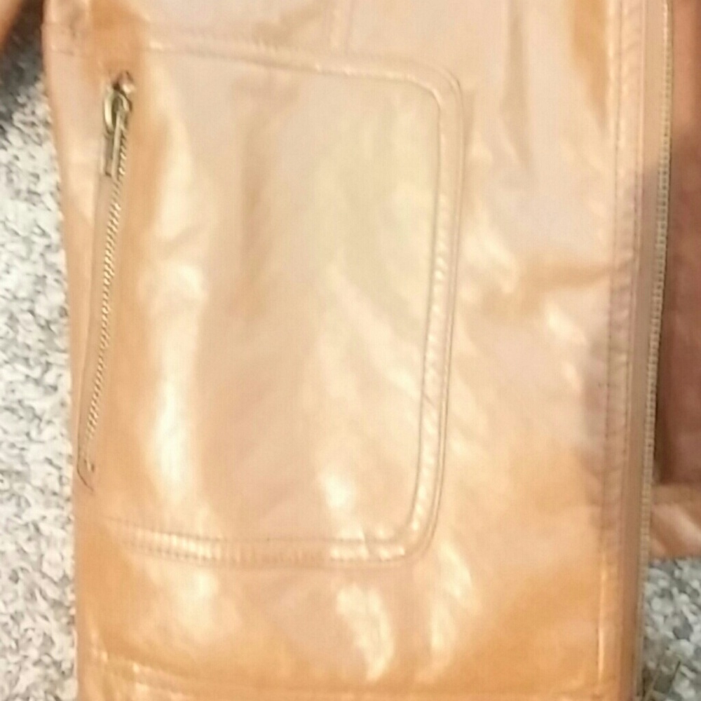 Leather jacket. Camel colored - Picture 3 of 5